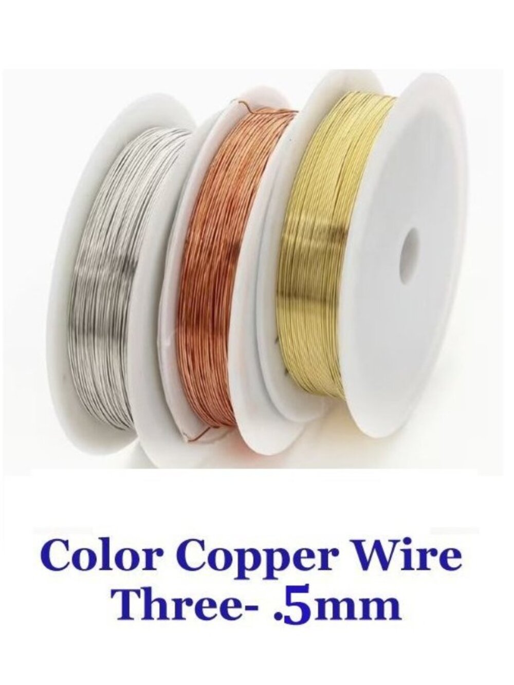 3 Spools -  Three-Colors - Copper Wire .5mm